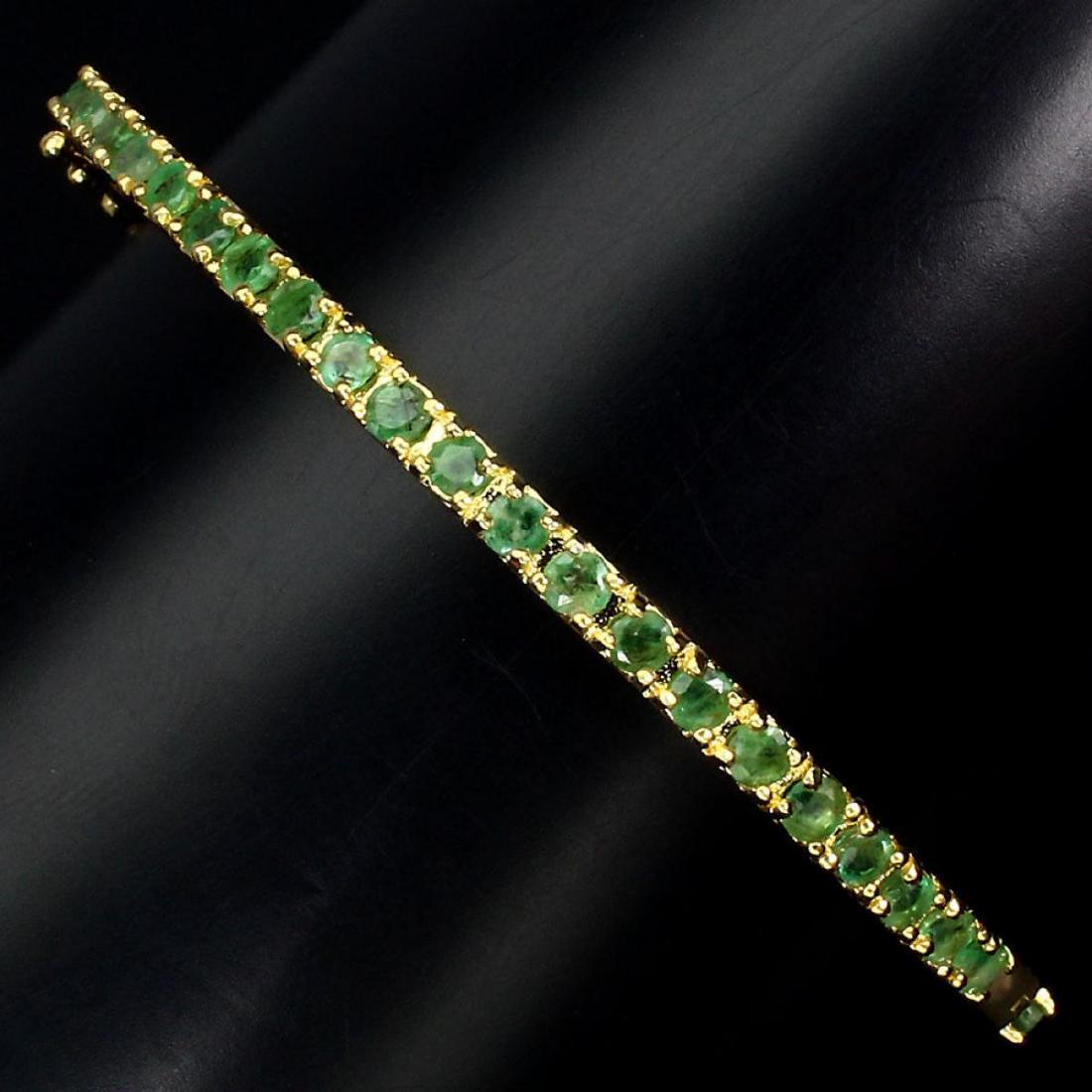 Natural Top Rich Green Emerald Bangle (1 of 2)