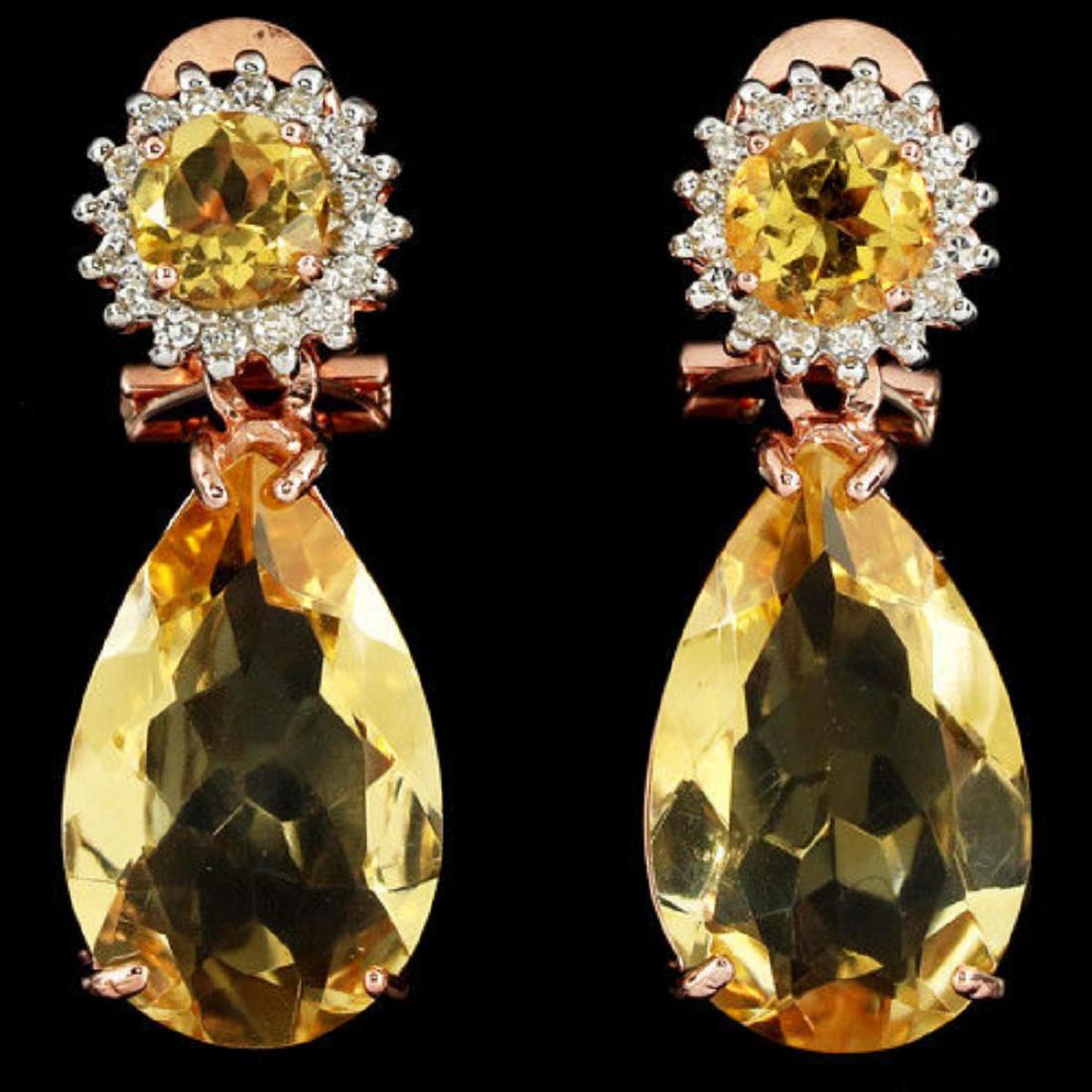 NATURAL ORANGISH YELLOW CITRINE Earrings (1 of 2)