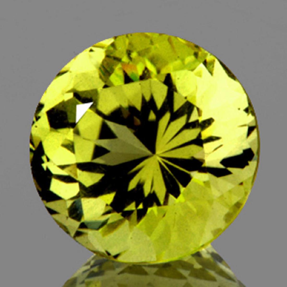 Natural Green Gold Lemon Quartz 10.50 MM - VVS: Natural Lemon Quartz....... WEIGHT : 5.00 cts..... SHAPE : Round; SIZE ( L x W x D ) : 10.50 x 7.90 mm; QUANTITY : 1 pieces ; COLOR : Green Gold; CLARITY : Flawless-VVS1; ORIGIN : Brazil; HARDNESS : 7