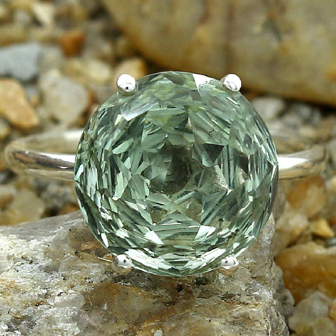 NATURAL HAND CARVED GREEN AMETHYST RING (1 of 3)