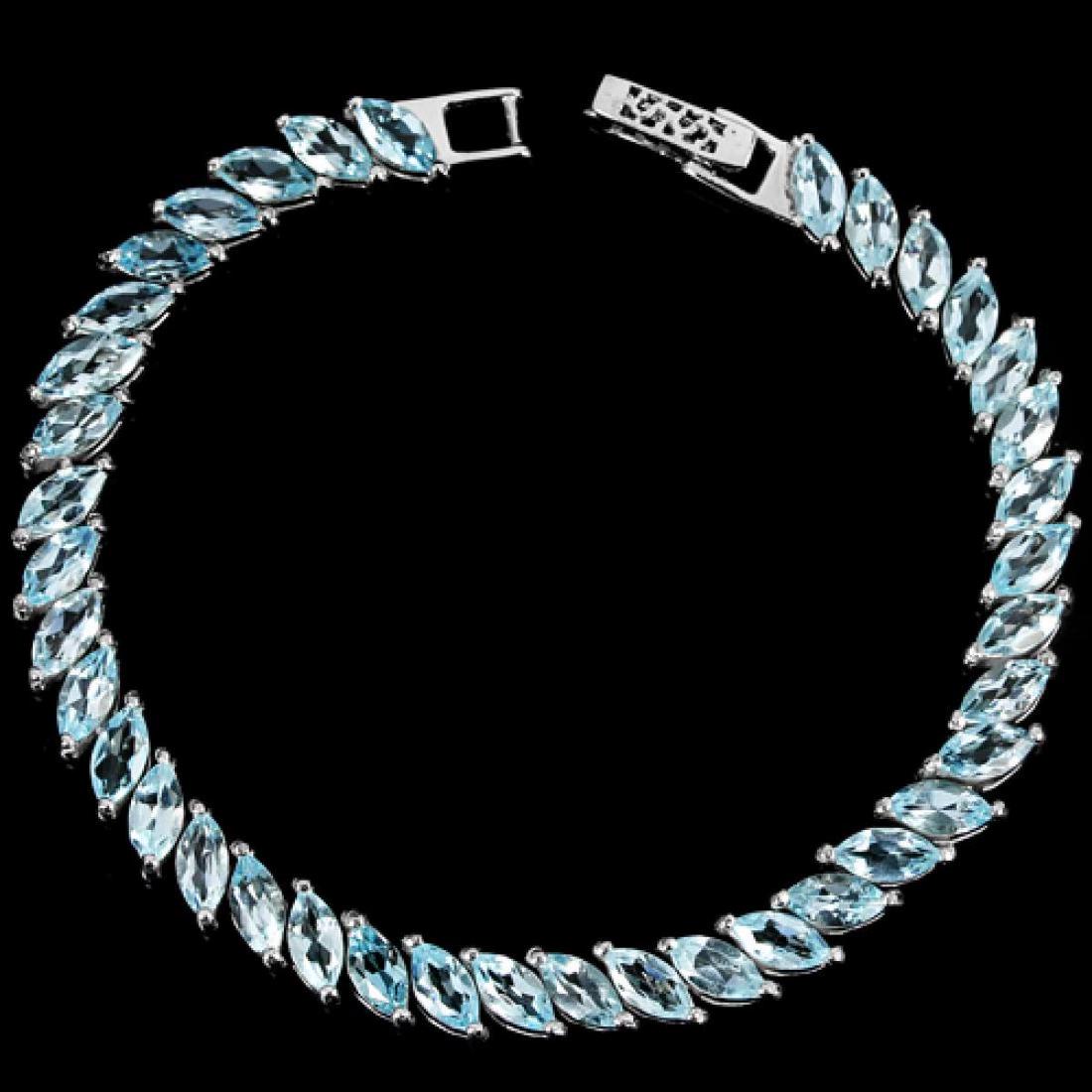 Natural SKY BLUE TOPAZ 85 Crats MARQUISE Bracelet (1 of 2)