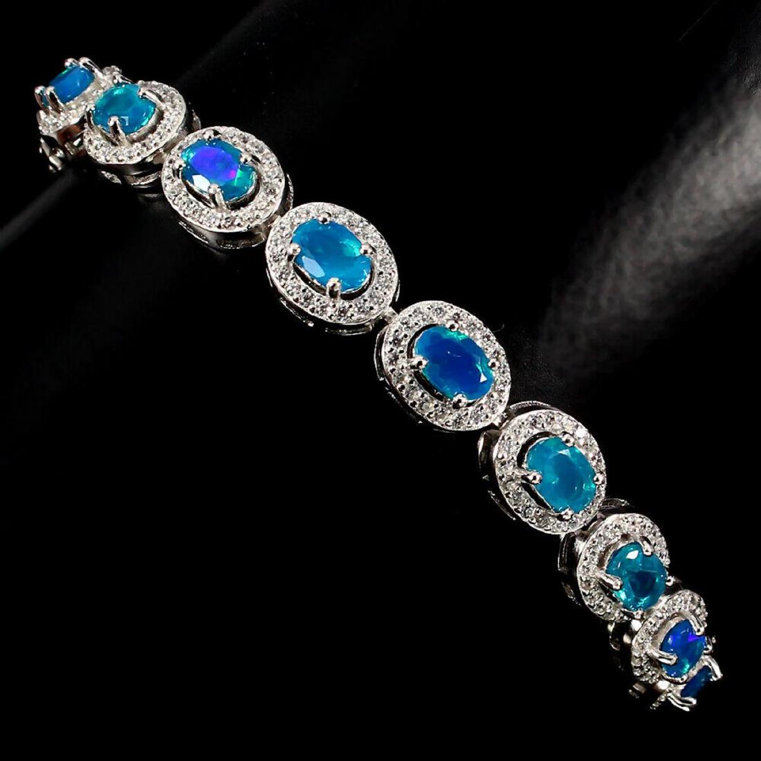 Natural Ethopian Blue Opal Bracelet