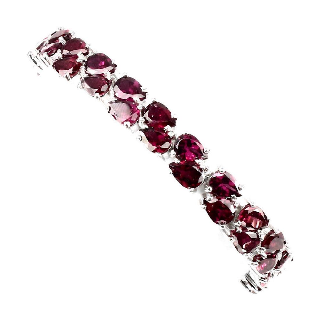 Natural Pink Raspberry Rhodolite Garnet 162 Ct Bracelet (1 of 3)
