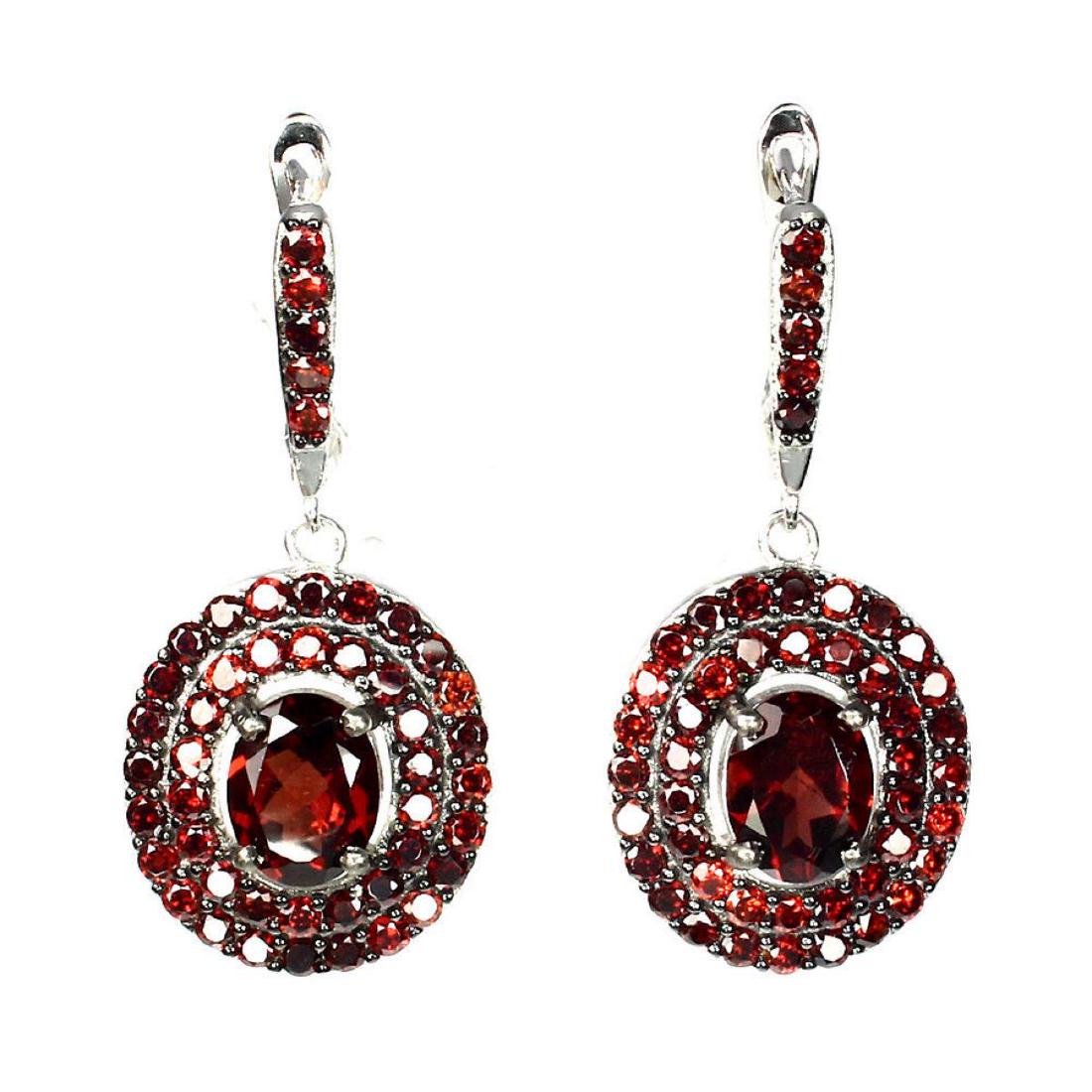 Natural Oval 9x7mm Mozambique Garnet Earring (1 of 1)