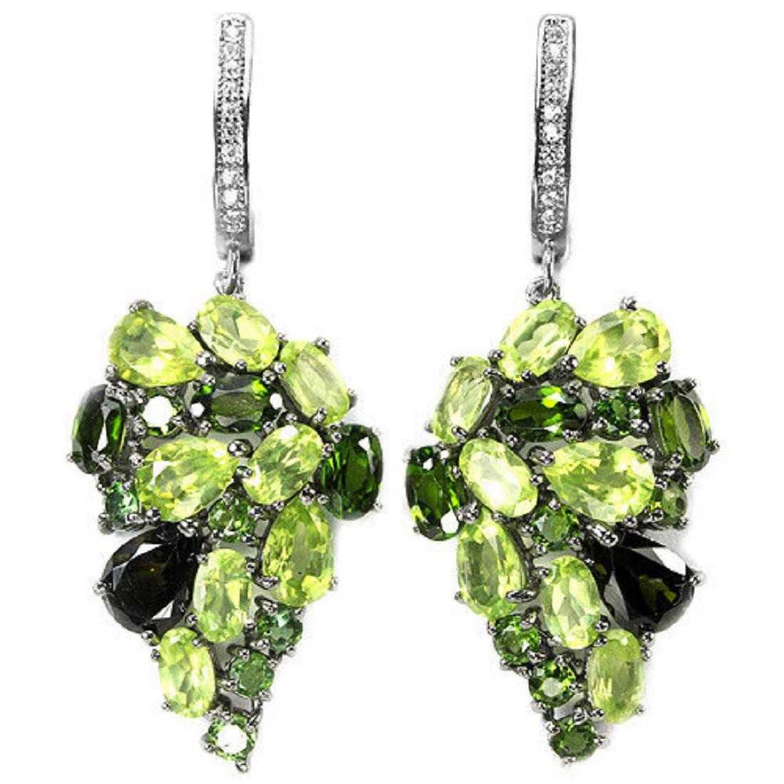 NATURAL PERIDOT TOURMALINE CHROME DIOPSIDE Earrings (1 of 1)