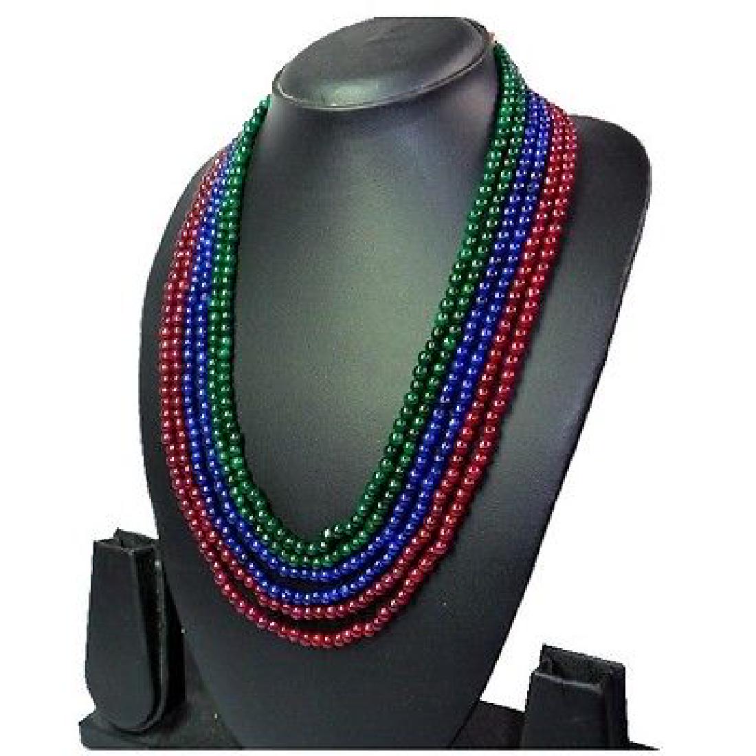 Natural Ruby ,Blue Sapphire Emerald Necklace (1 of 1)