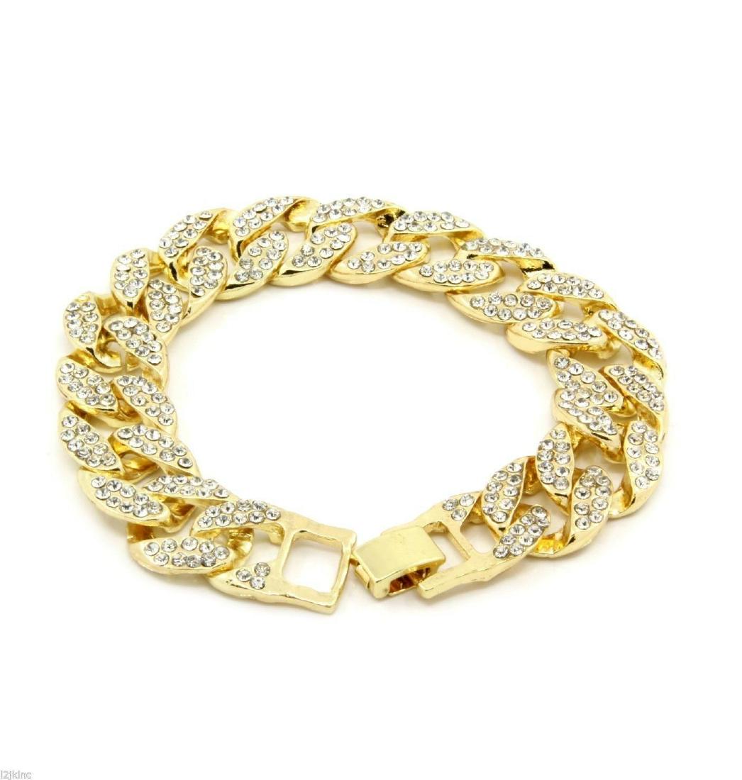 HUGE 35 GRAM 14 KT GOLD PLATED LINK BRACELET (1 of 2)
