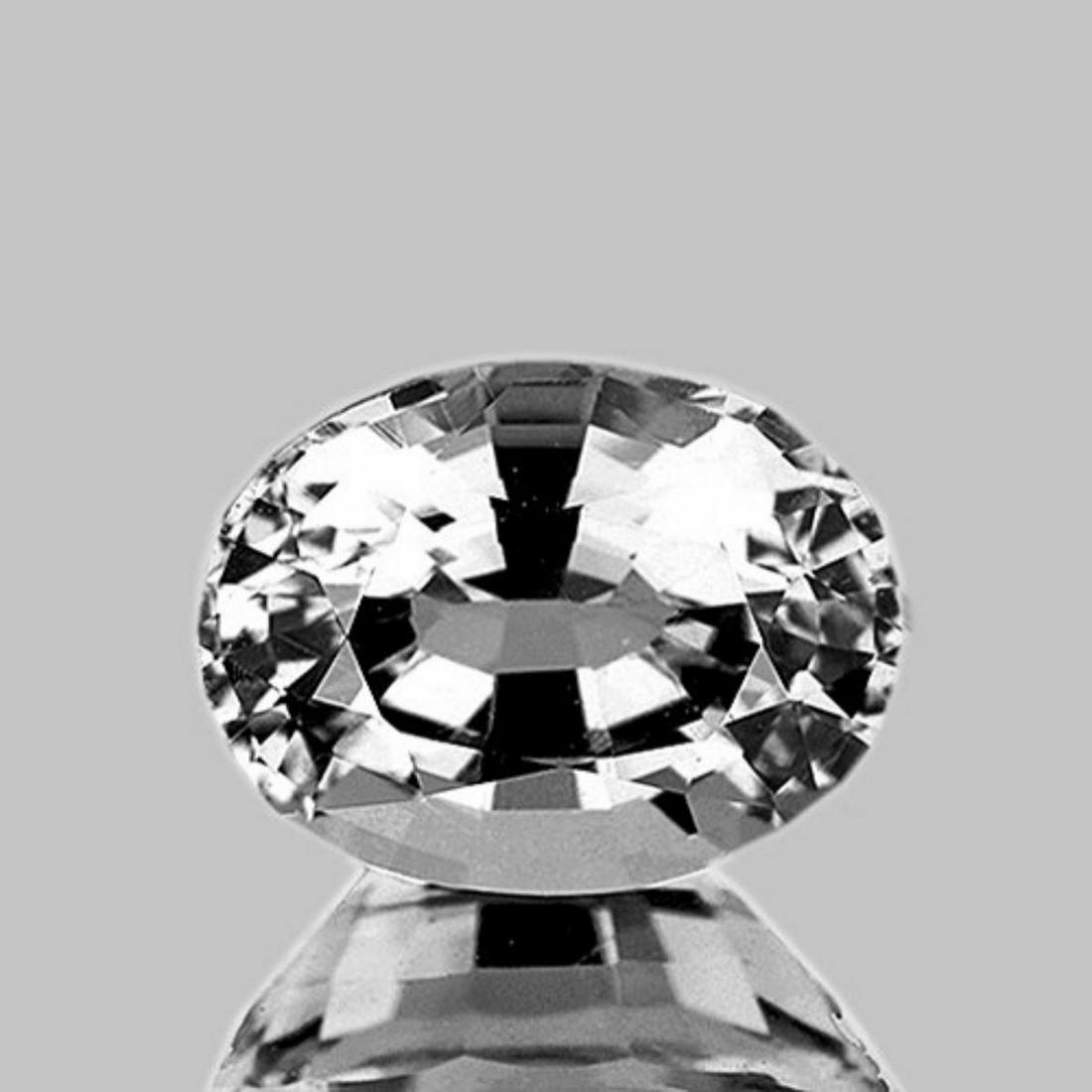 NATURAL WHITE ZIRCON [FLAWLESS-VVS]: WEIGHT : Approximately 2.62 ctsSTONE NAME : Natural Zircon (Earthly Mined)SIZE ( L x W x D ) : 8.80 x 6.87 x 4.22 mmCOLOR : White AAA+ Top Color SHAPE : Oval (Step Cut)QUANTITY : 1 pieceLUSTER : Excel