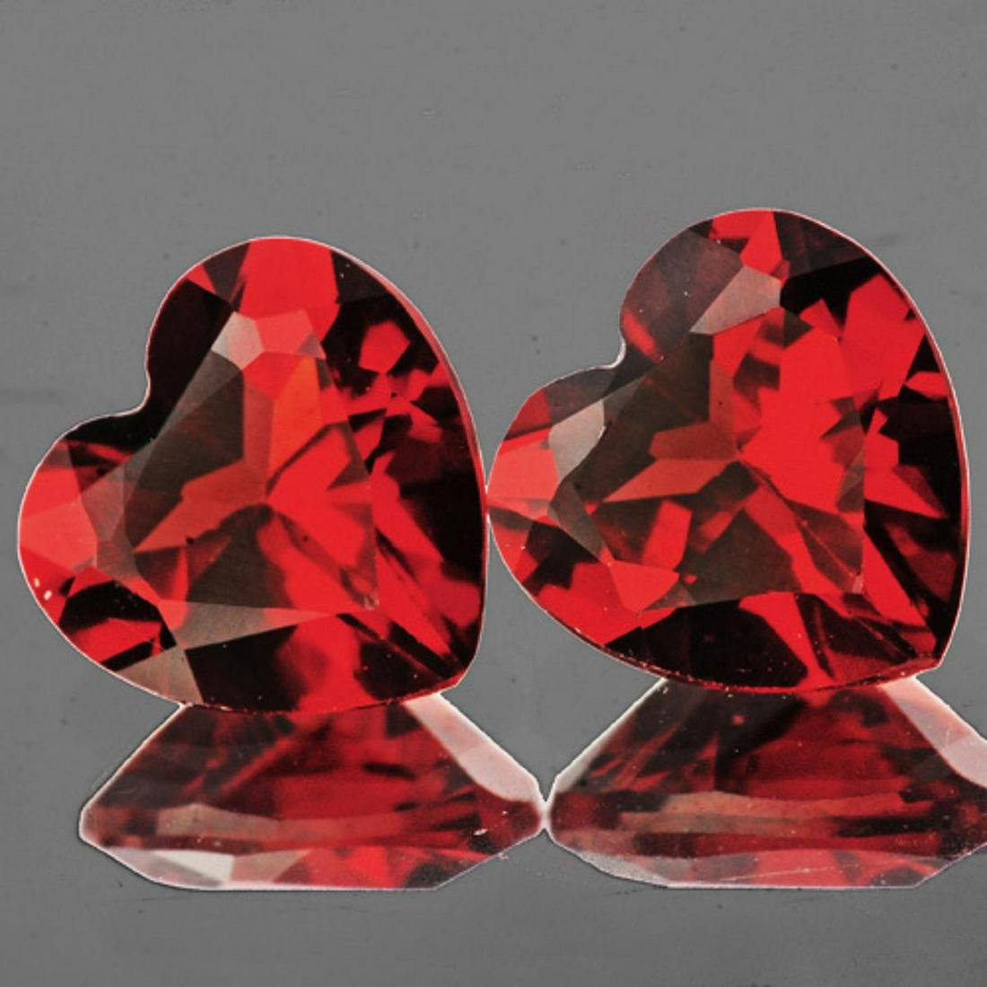 Natural Mozambique Garnet Heart Pair 8.00 MM - VVS (1 of 1)