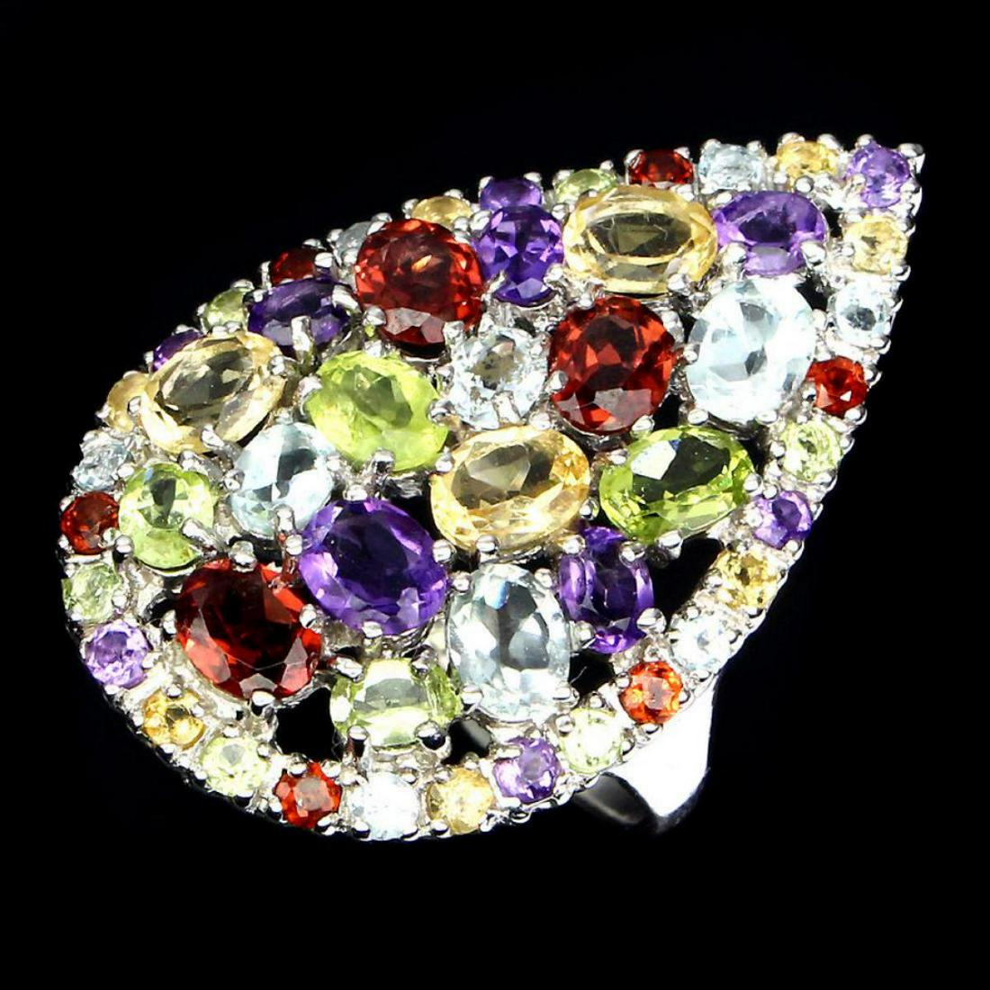 Natural Multi Gemstone 35 Cts Ring (1 of 1)