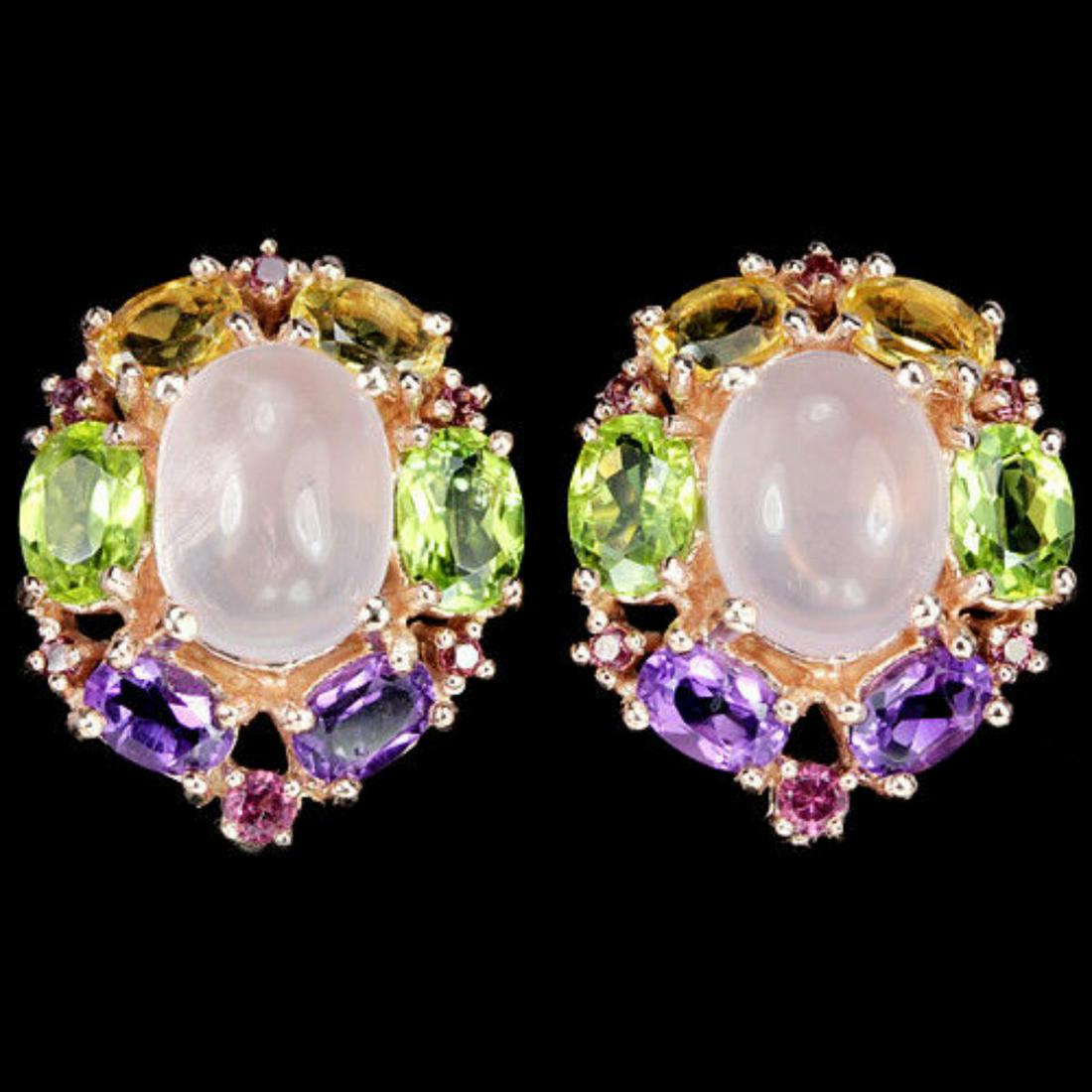 NATURAL ROSE QUARTZ AMETHYST CITRINE RHODOLITE GARNET (1 of 1)