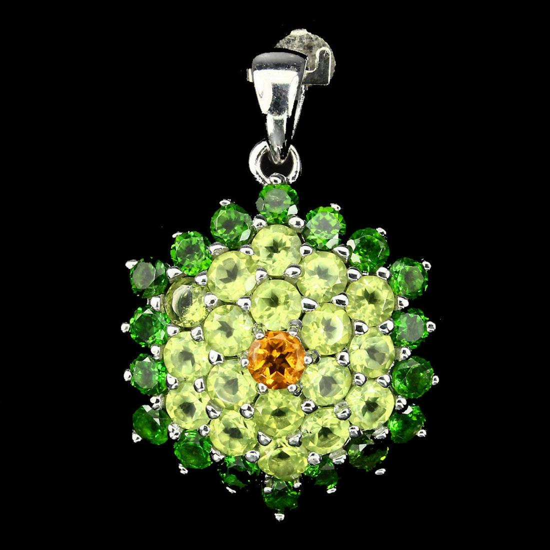 Natural Citrine Chrome Diopside Peridot Pendant (1 of 1)