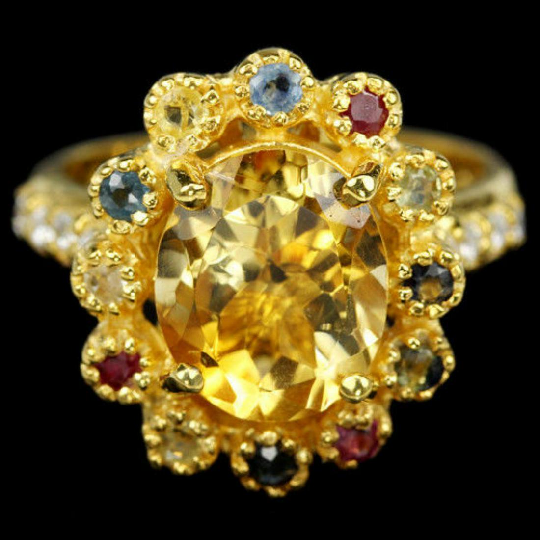 Natural CITRINE & MULTI COLOR SAPPHIRE Ring (1 of 3)