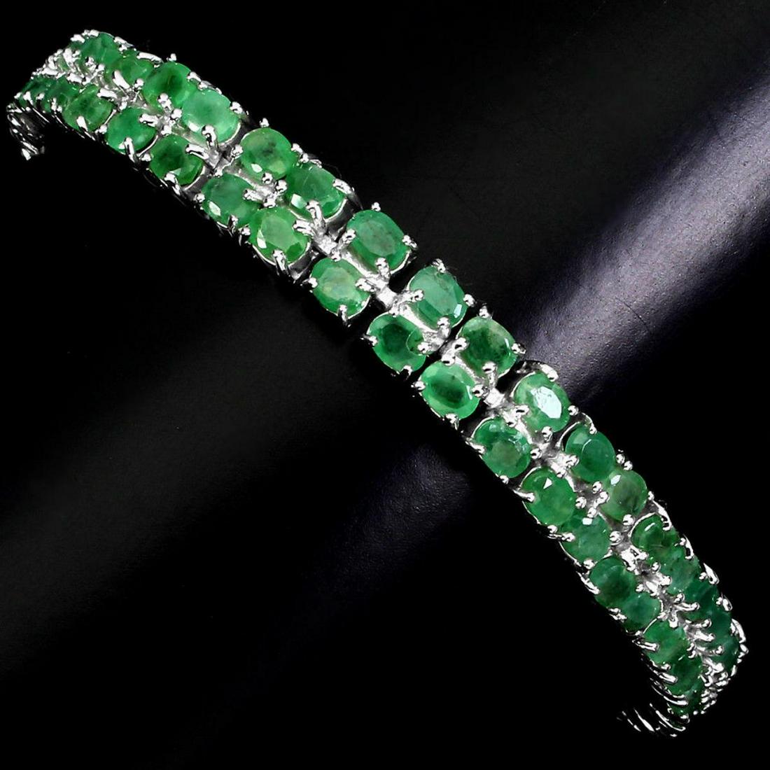 Natural Rich Green Emerald 102 Cts  Bracelet (1 of 2)
