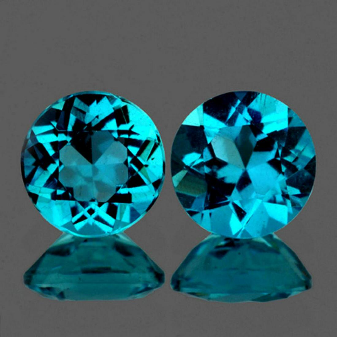Natural Rare Brazil Blue Apatite Pair 7.00 MM - VVS (1 of 1)