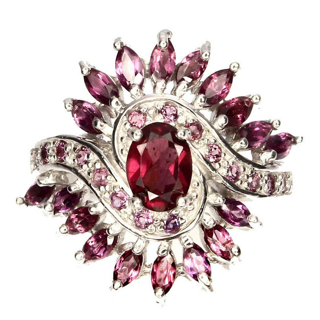 Natural Top Pink Raspberry Rhodolite Garnet Ring (1 of 3)