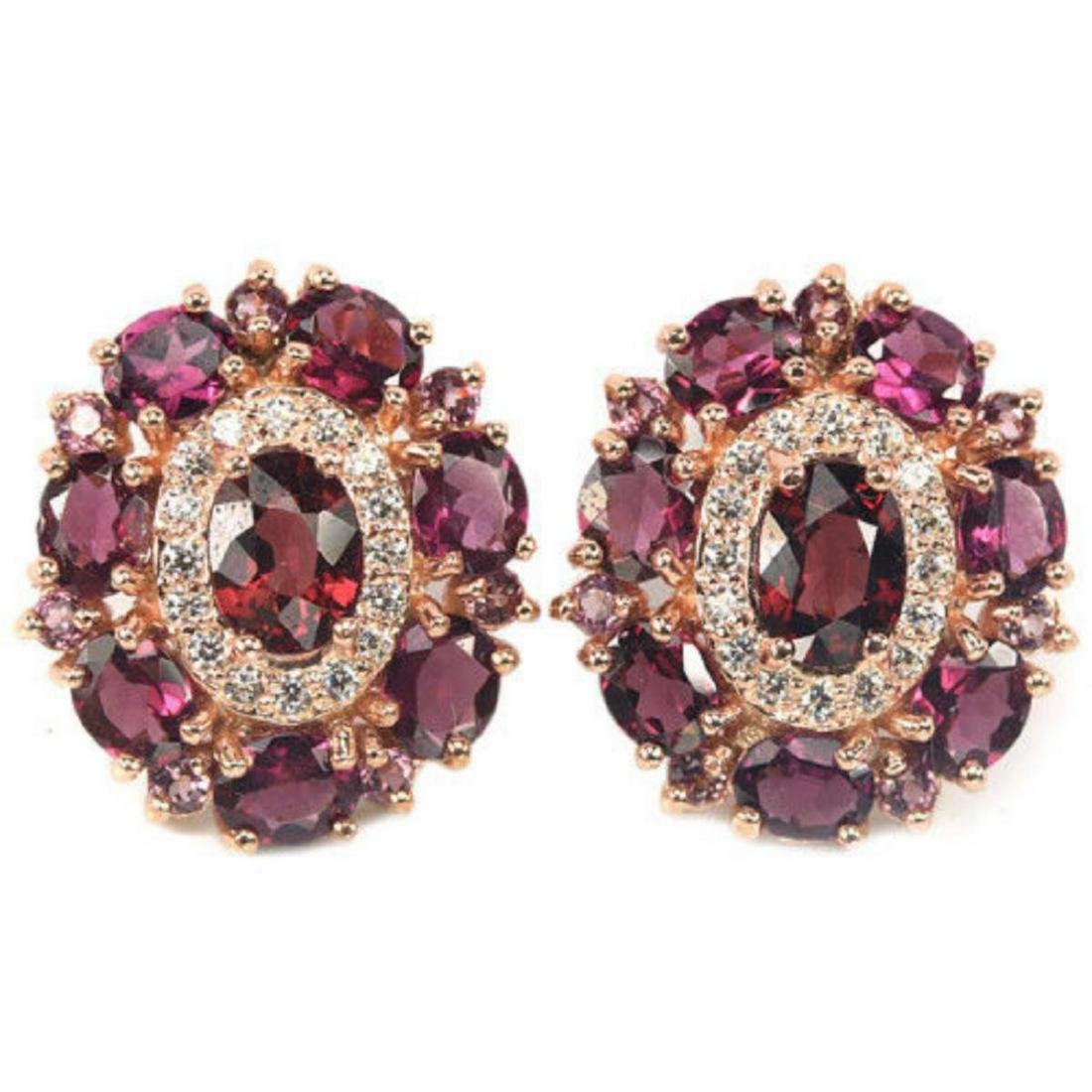 NATURAL PINK RASPBERRY RHODOLITE GARNET Earring (1 of 1)