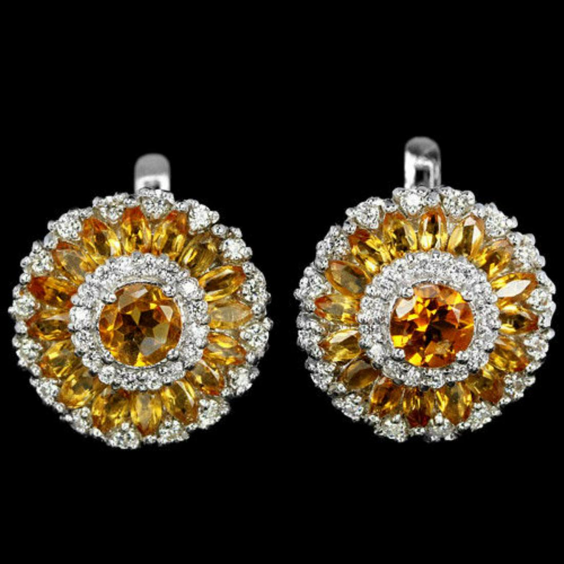 NATURAL ORANGISH YELLOW CITRINE Earrings (1 of 1)