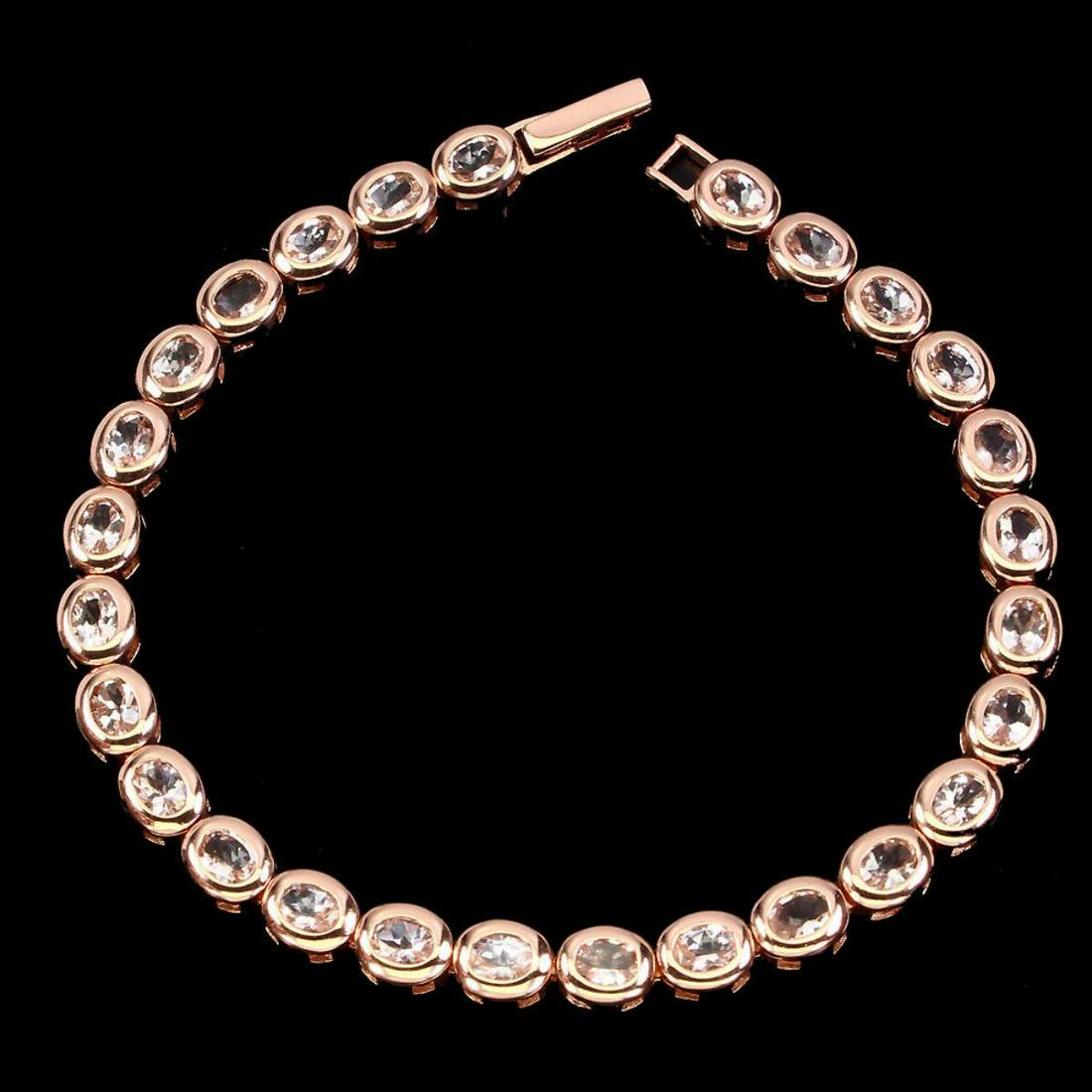Natural Rare Oval 6x4mm Pink Morganite Bracelet (1 of 3)