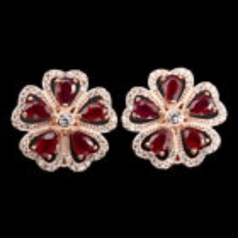 Natural Pear Cut 6x4mm Top Blood Red Ruby Earrings (1 of 1)