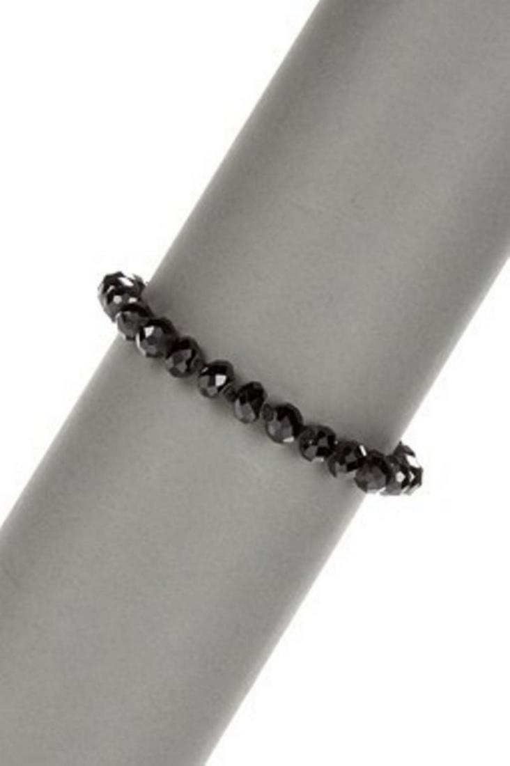 Diamond Polished Black Spinel Bracelet: Diamond Polished Black Spinel Bracelet - ...8mm size beads...AAA quality...single line.....Israeli cut.