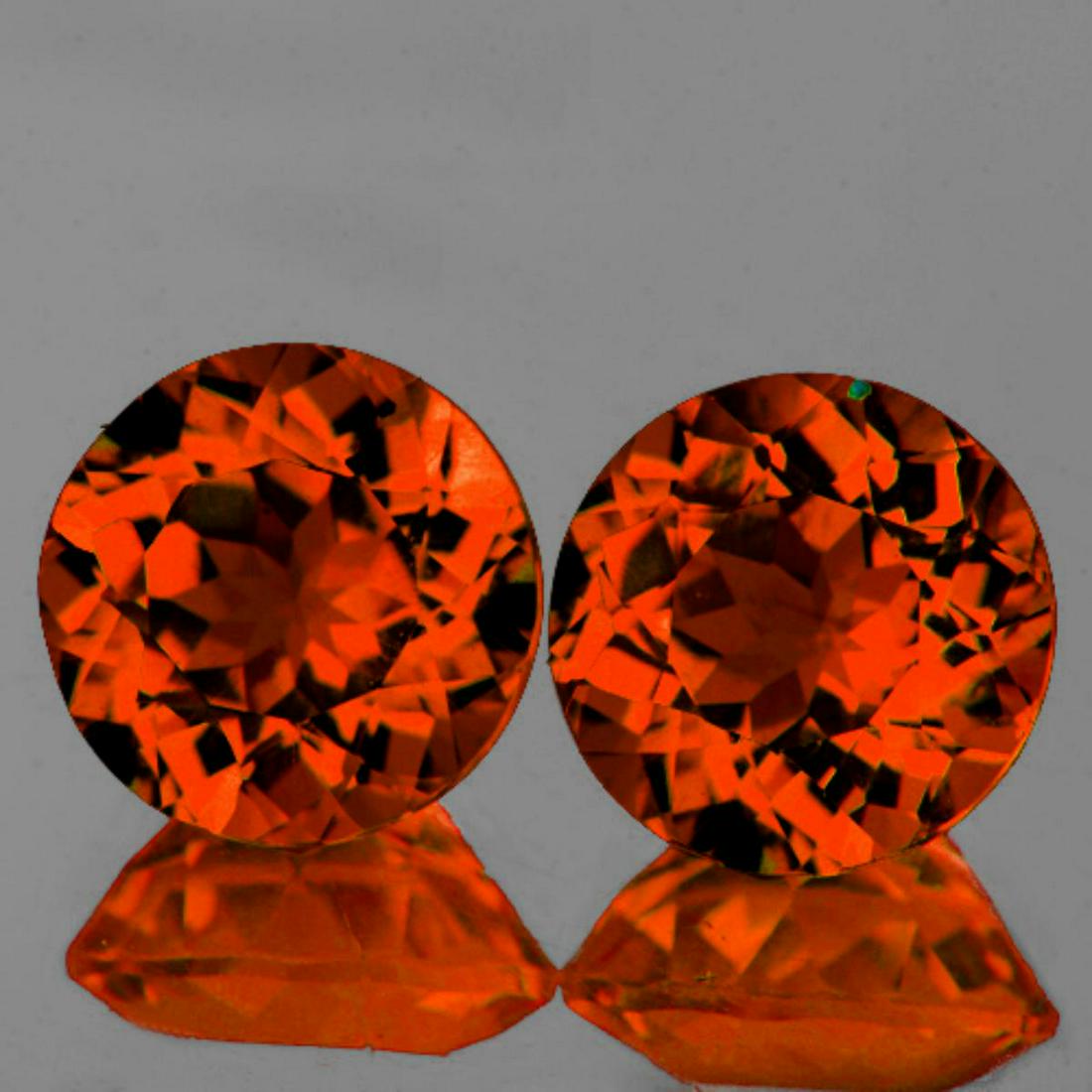Natural Mandarin Orange Spessartite Garnet 5.00 MM - FL: Natural Spessartite Garnet......... SHAPE : Round; SIZE ( L x W x D ) : 5.00 mm; QUANTITY : 2 pieces (Perfectly Matched Pair) COLOR : AAA Mandarin Orange ; CLARITY : Flawless-VVS; ORIGIN : Nigeria; HA