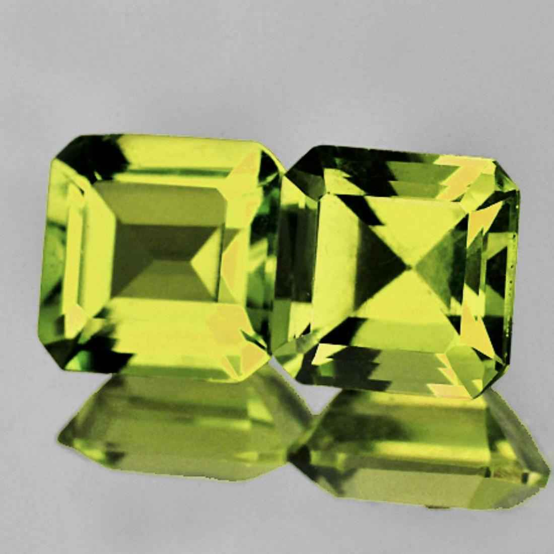 Natural Green Gold Lemon Quartz Pair{Flawless-VVS1}: Natural Lemon Quartz WEIGHT : 6.78 cts SHAPE : Square SIZE ( L x W x D ) : 9.00 mm QUANTITY : 2 pieces (Perfect Matching Pair) COLOR : Green Gold CLARITY : Flawless-VVS1 ORIGIN : Brazil HARDNESS : 7 L