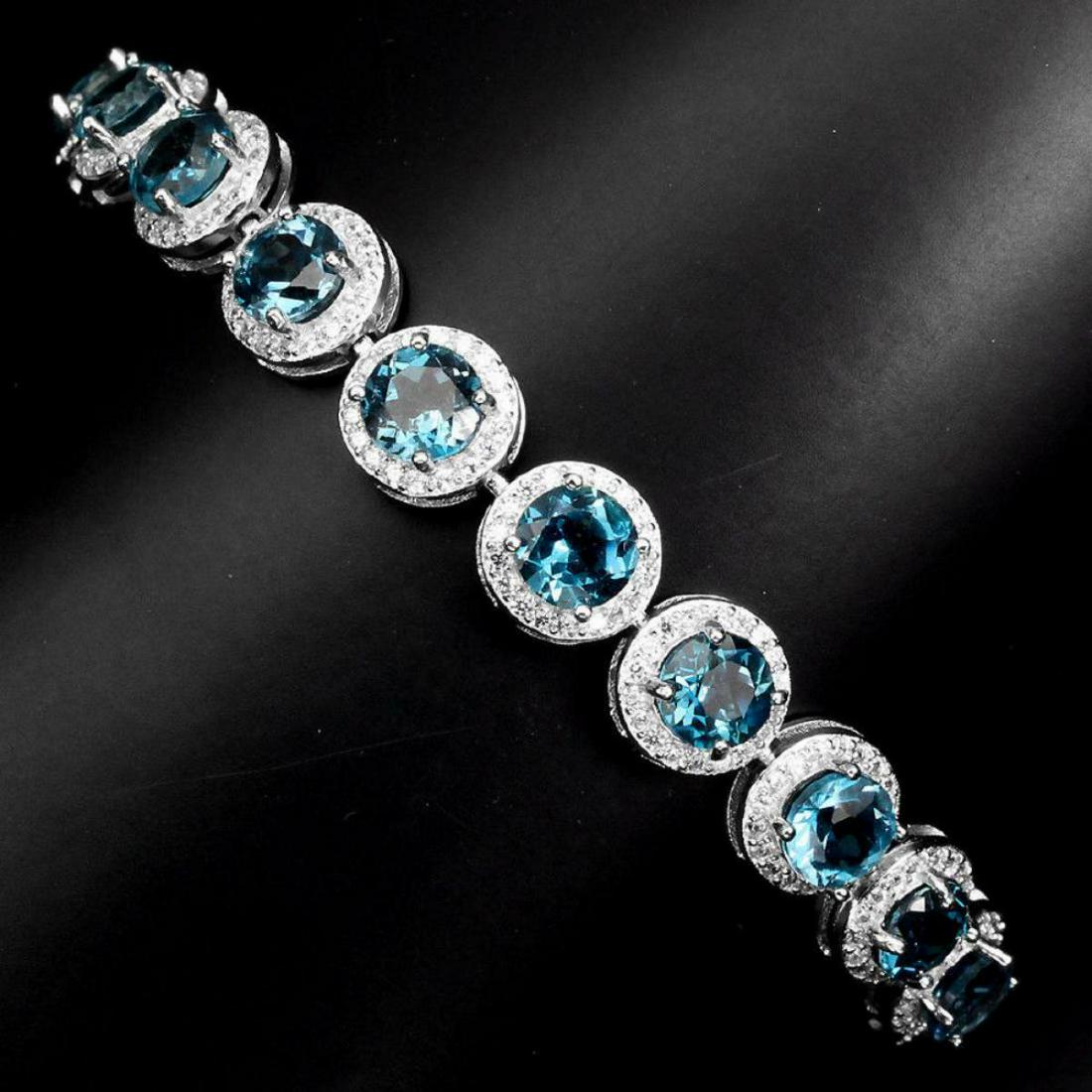 Natural Stunning London Blue Topaz Bracelet (1 of 3)