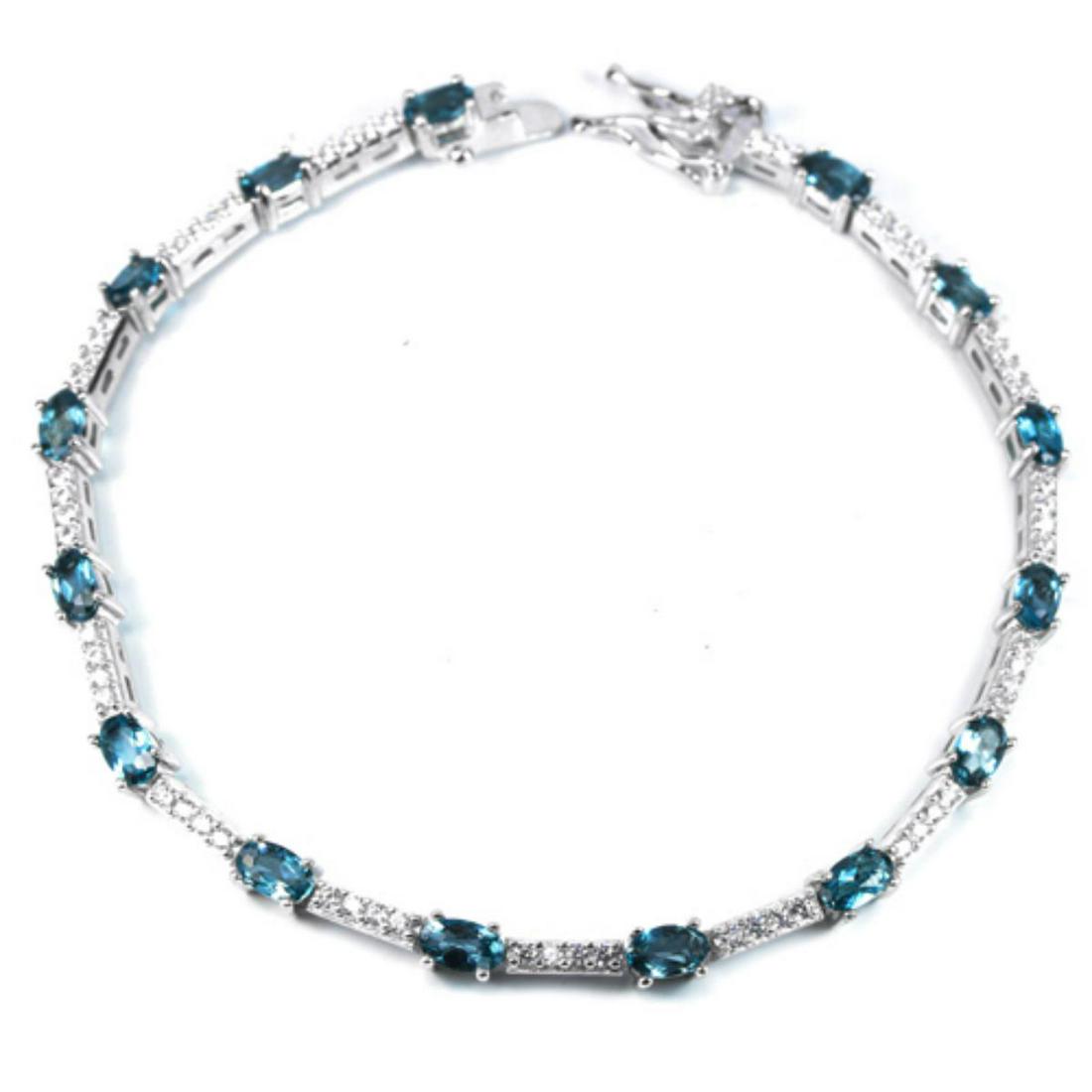 Natural LONDON BLUE TOPAZ Bracelet (1 of 3)