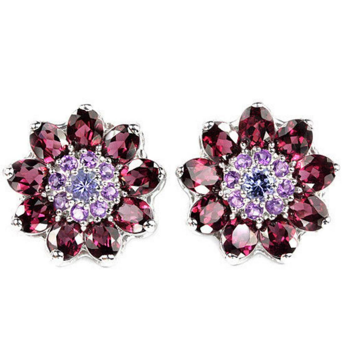 NATURAL PURPLISH PINK RHODOLITE AMETHYST Earrings (1 of 1)