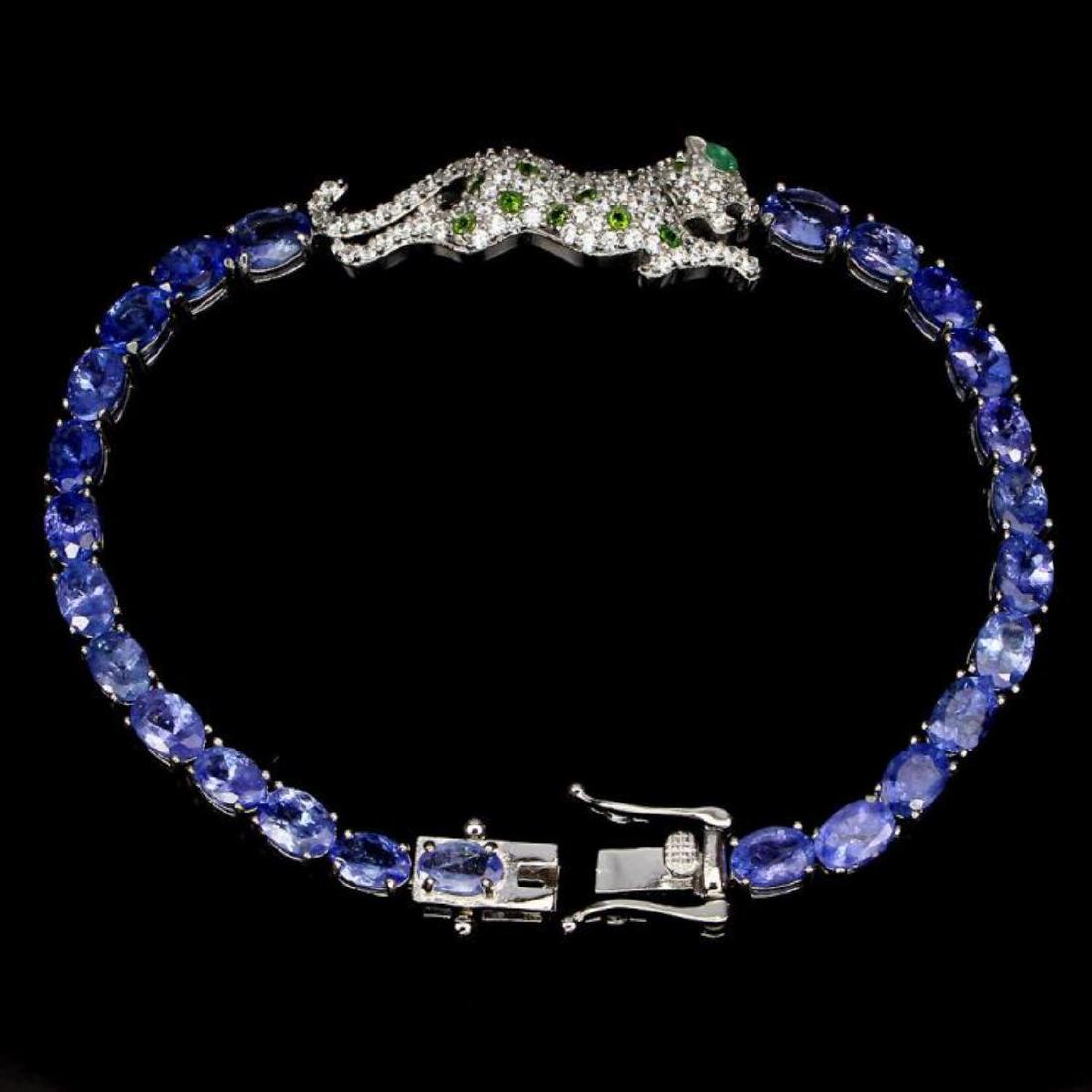 Natural Tanzanite Chrome Diopside Emerald Bracelet (1 of 1)