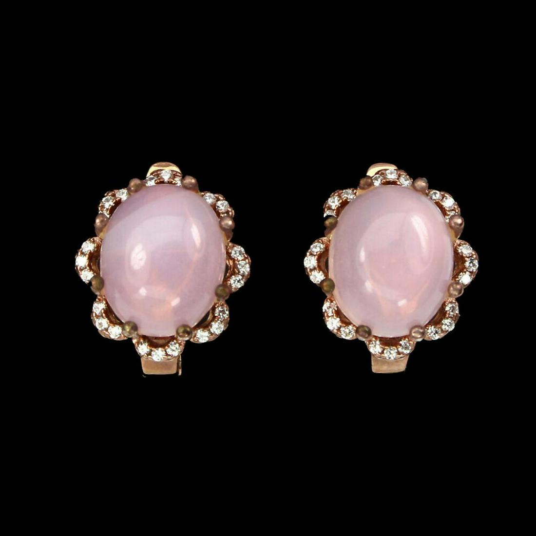 Natural Pink Opal 12x10mm Earrings (1 of 1)