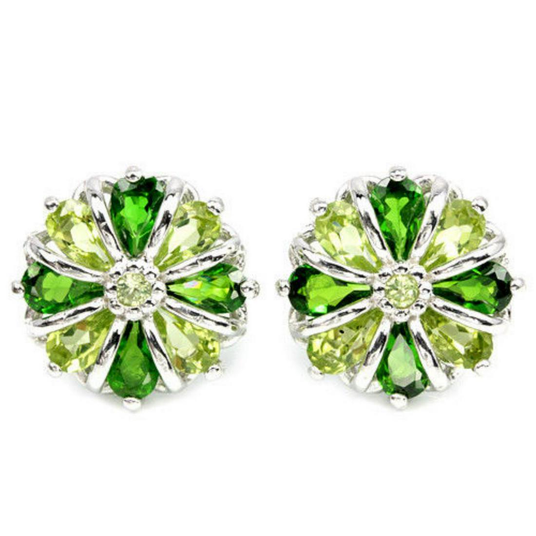 NATURAL AAA GREEN CHROME DIOPSIDE & PERIDOT Earrings (1 of 2)