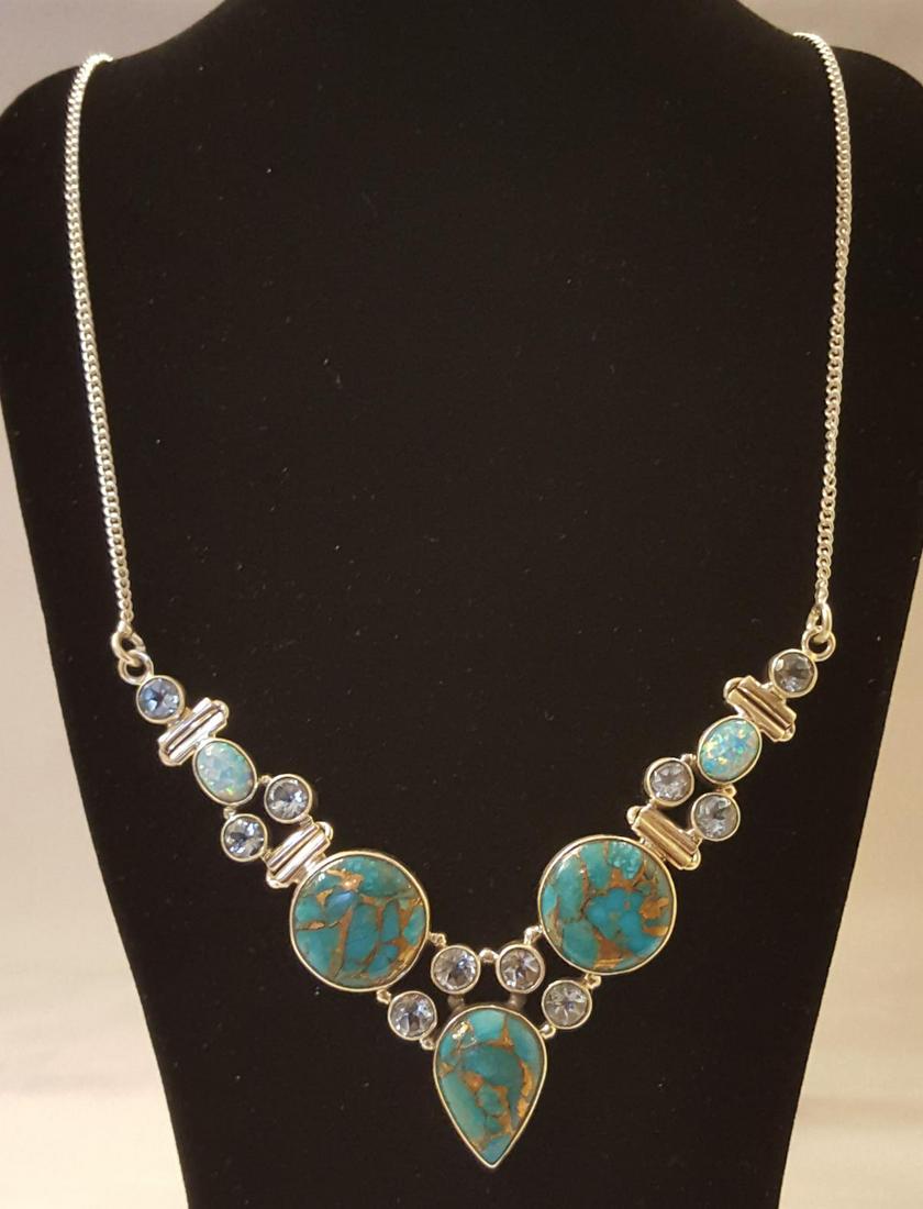BEAUTUFUL 25 CT NATURAL ARIZONA BLUE TURQUOISE AND (1 of 5)