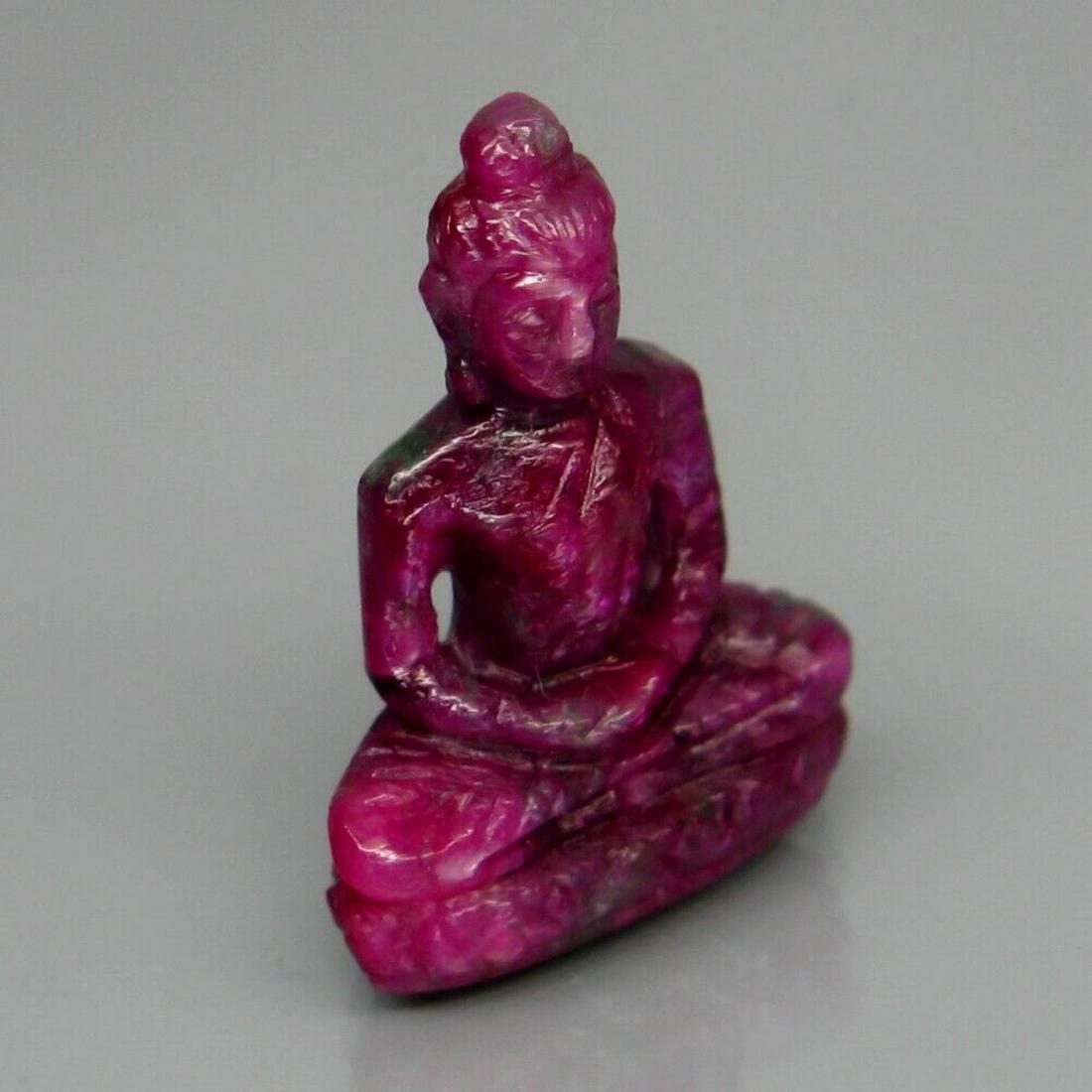 Natural Unheated Ruby Hand Carved Buddha Statue (1 of 1)