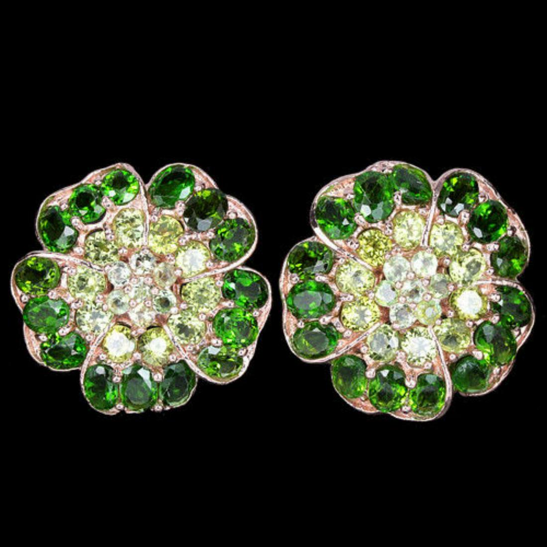 NATURAL AAA GREEN CHROME DIOPSIDE & PERIDOT Earrings (1 of 2)