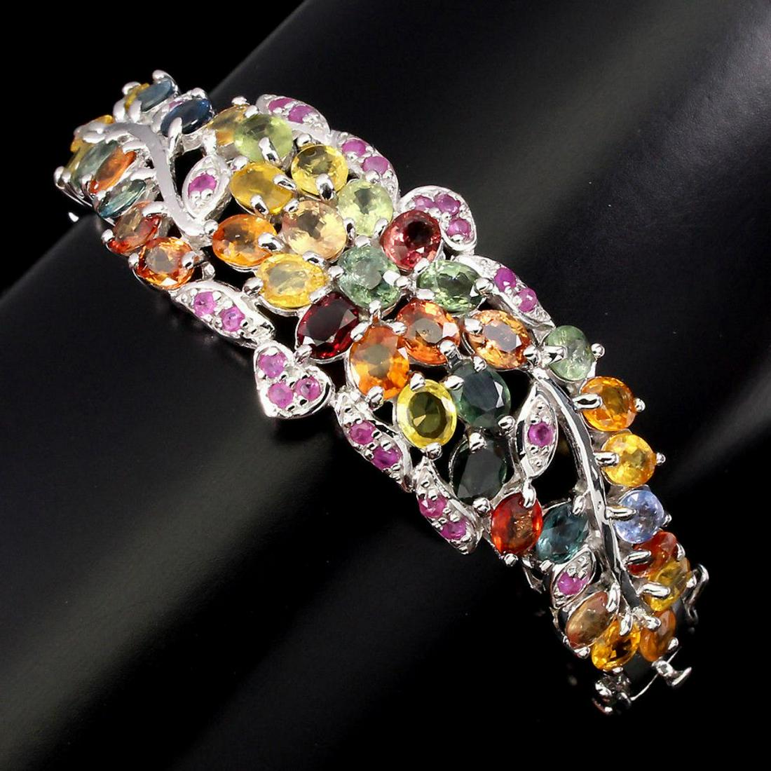 Natural Fancy Color Sapphire & Ruby 102 Ct  Bangle (1 of 3)