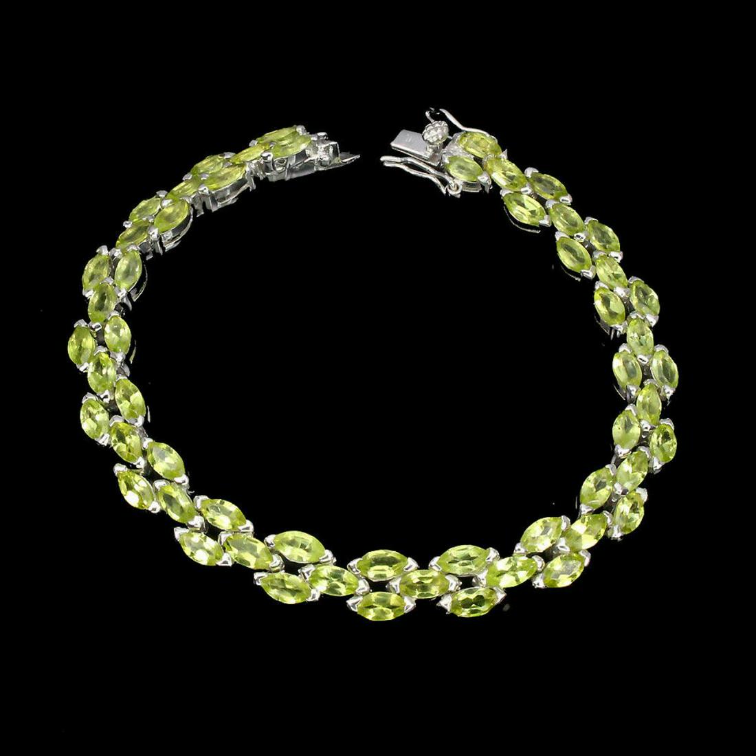 Natural Marquise Green Peridot 6x3 MM Bracelet (1 of 2)