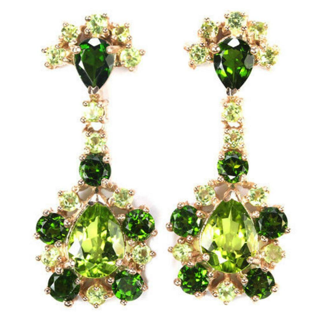 Natural Green Peridot & Chrome Diopside EARRINGS (1 of 1)