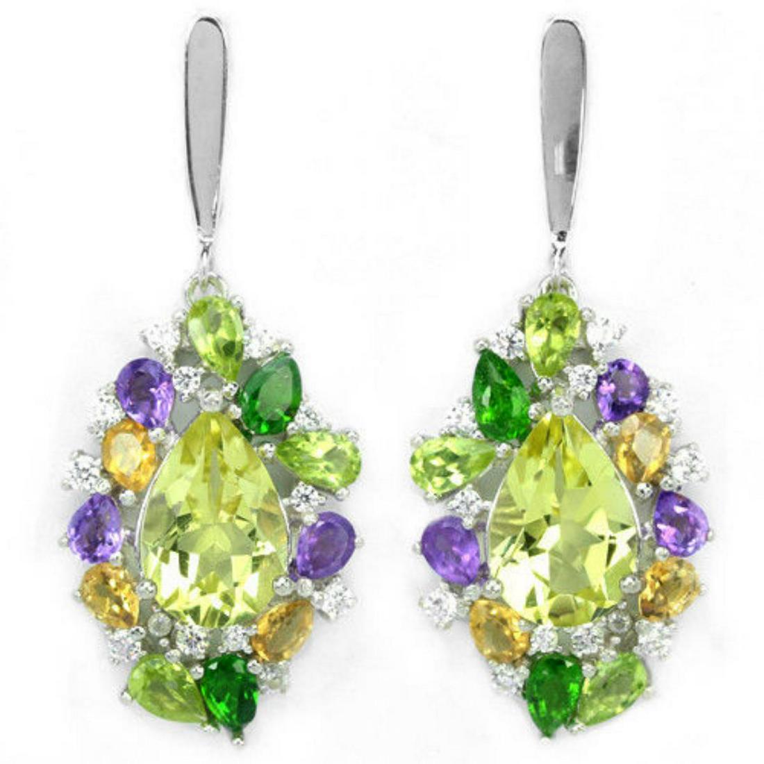 NATURAL AMETHYST CH-DIOPSIDE CITRINE Earrings (1 of 1)
