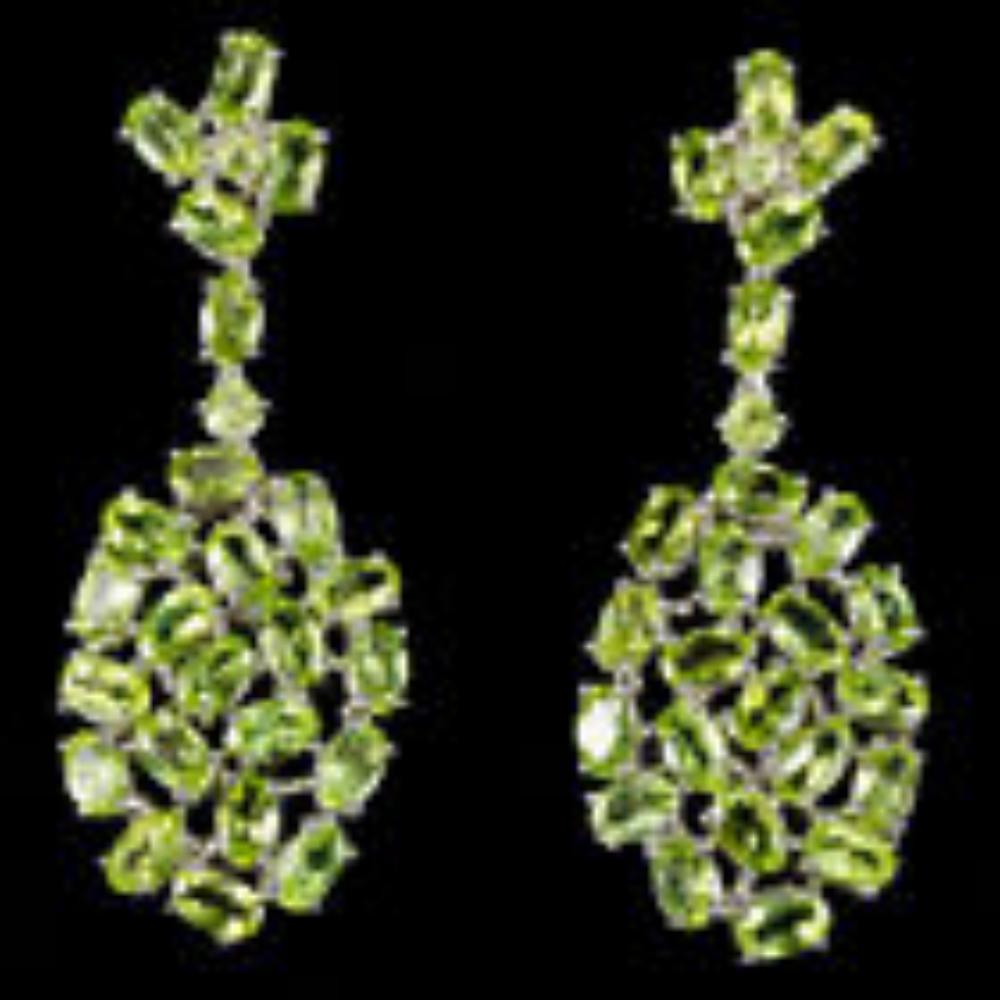 NATURAL AAA APPLE GREEN PERIDOT Earrings (1 of 1)