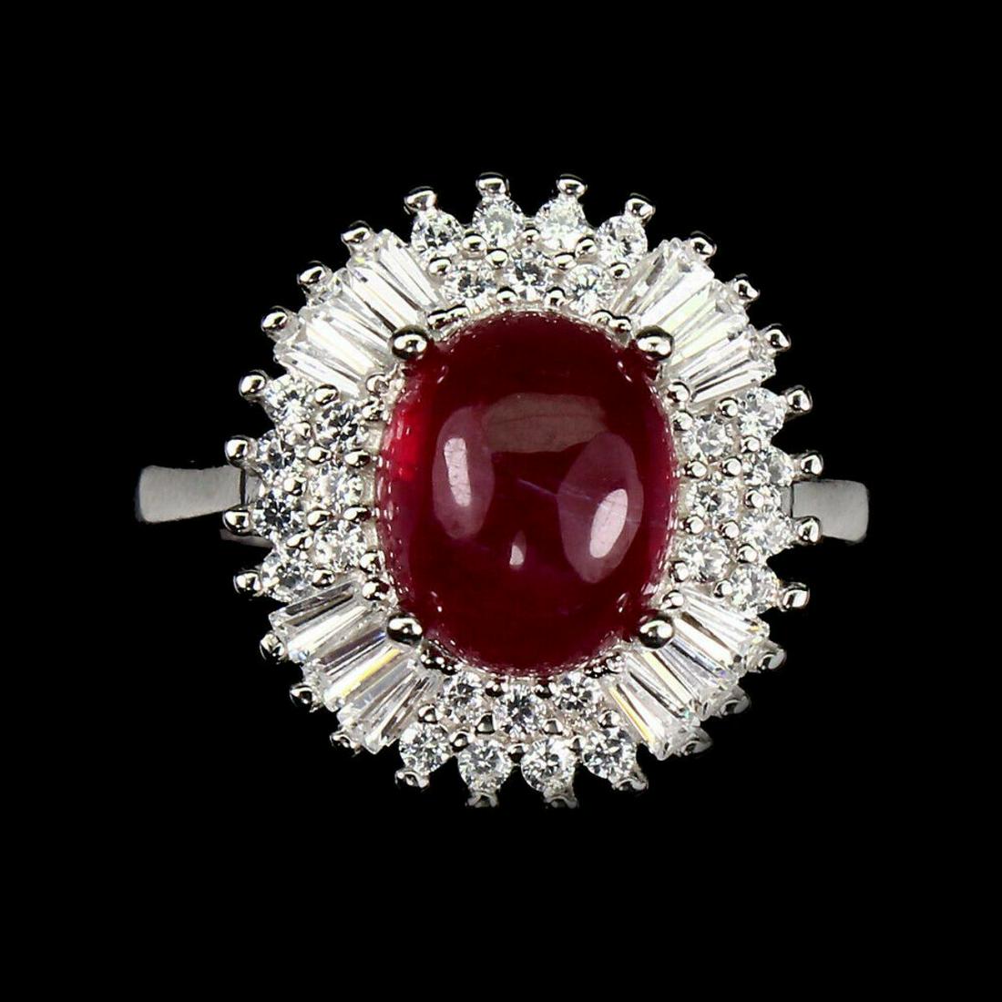 Oval Red Ruby 10x8 MM Ring (1 of 2)