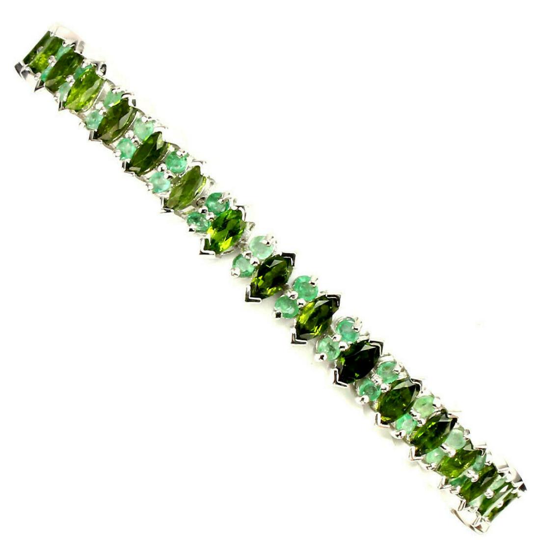 Natural Chrome Diopside & Emerald 91.41 Cts Bracelet (1 of 2)