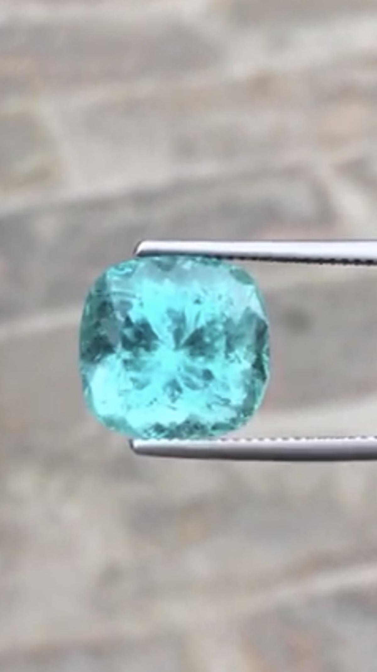 Natural Bluish Green Paraiba Tourmaline 12.53 Cts - GIA (1 of 3)