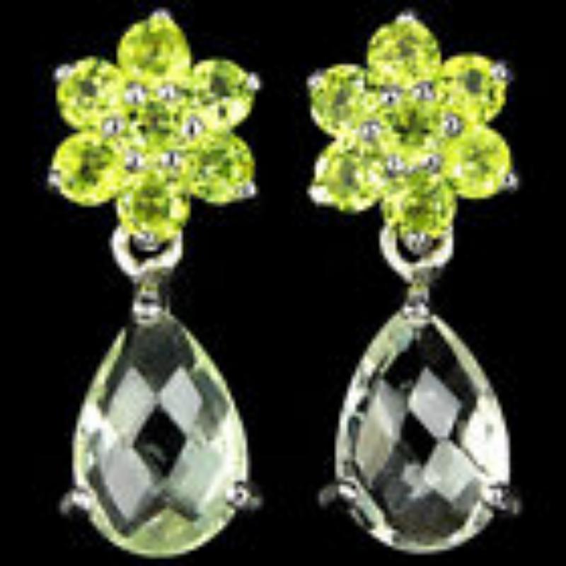 NATURAL Light GREEN AMETHYST & PERIDOT earring (1 of 1)