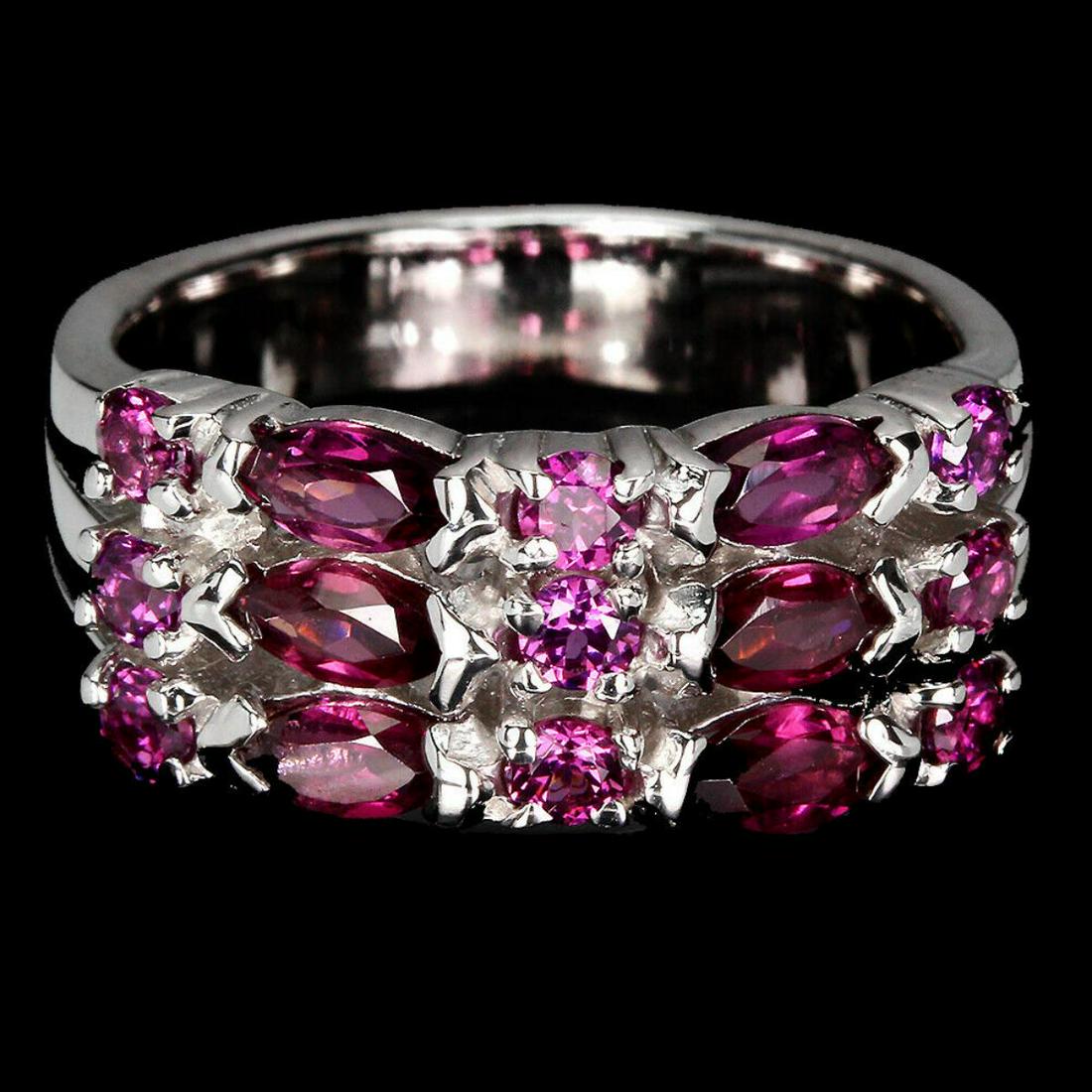 Natural  Marquise Rhodolite Garnet  5x2.5 MM Ring (1 of 3)