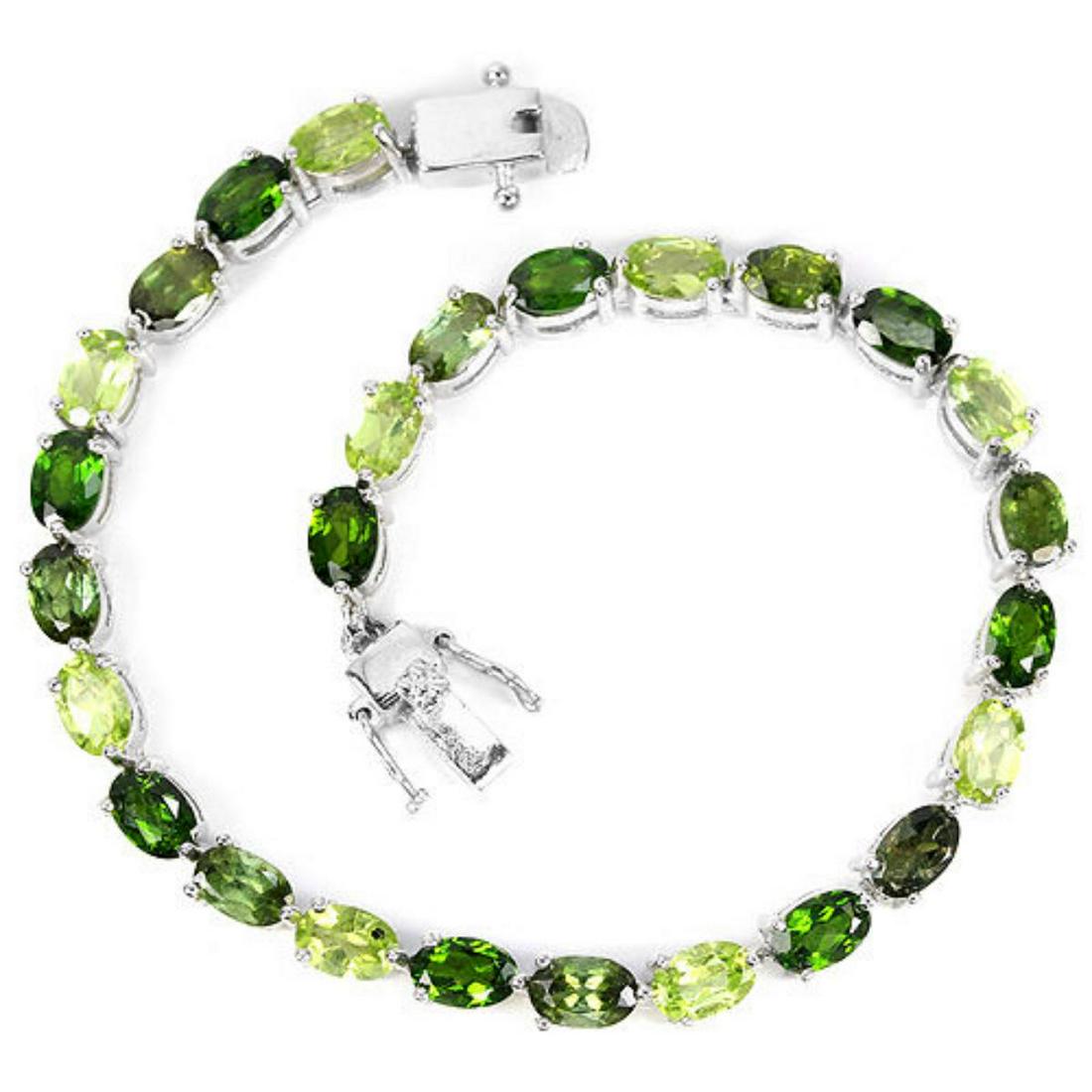 NATURAL CHROME DIOPSIDE PERIDOT & TOURMALINE BRACELET (1 of 3)