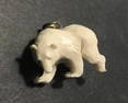 Hand Carved Antler 3D Bear Pendant