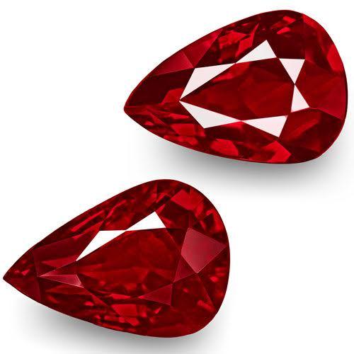 Natural Pigeon Blood Burma  Ruby Pair 5x4 MM (1 of 1)