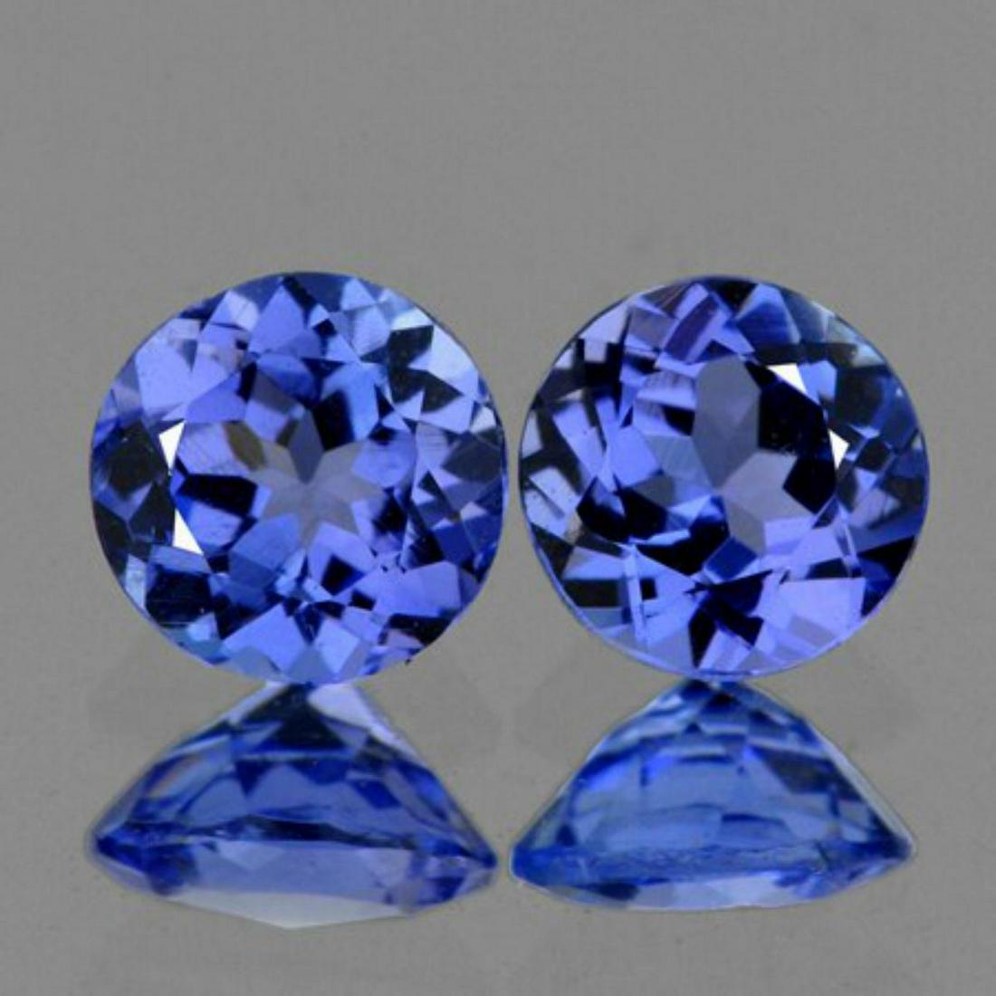 Natural Purple Blue Tanzanite Pair - {Flawless-VVS1}: Natural Tanzanite; SHAPE : Round; SIZE ( L x W x D ) : 4.20 mm; QUANTITY : 2 pieces ( Perfectly Matched Pair) COLOR : Top Purple Blue; CLARITY : Flawless-VVS1; ORIGIN : Tanzania; HARDNESS : 6;